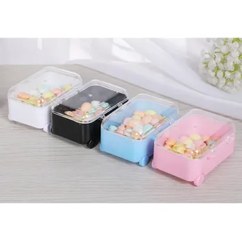 

12/24 Pcs Mini Roller Travel Suitcase Candy Box Personality Creative Kids Birthday Supplies Gift Box Luggage Trolley Case Favors