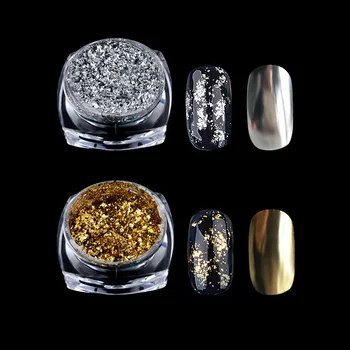 Günstig Silber/gold Glitter Pulver Pailletten Gold Flakes Nail Art Dekorationen Chrom Nagel Pulver Deco Salon Ziemlich Glanz Wirkung UV Gel