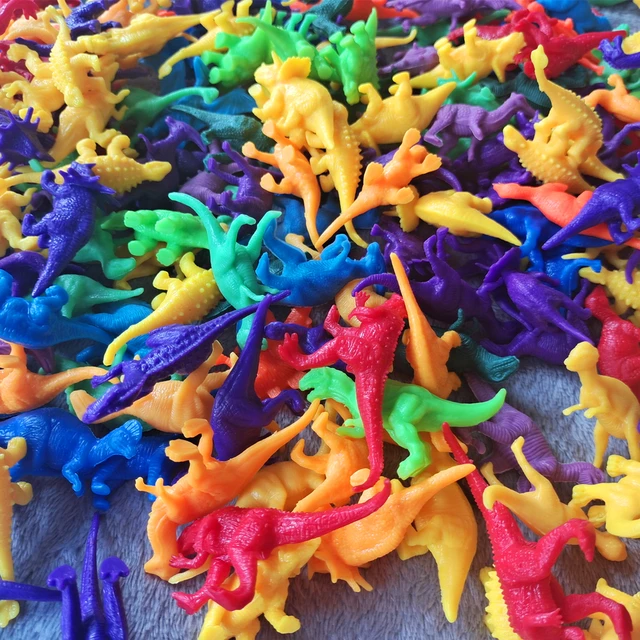 20/50Pcs Cute Animal Small Dinosaur Plastic Toy Soft Solid Tyrannosaurus Rex Triceratops Children's Toys Boys Kids Birthday Gift 2