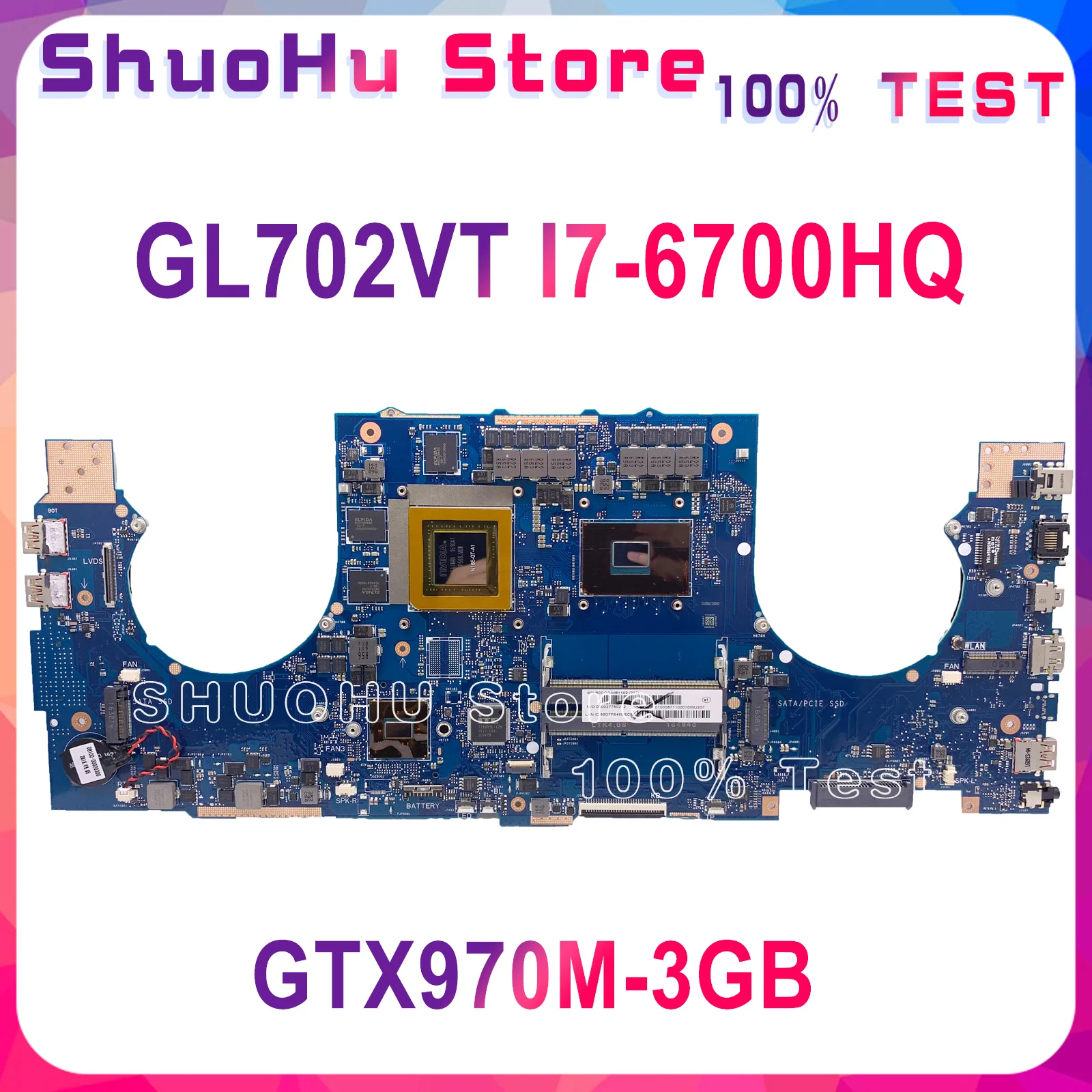 Материнская плата GL702VT для ноутбука ASUS GL702VM GL702VMK GL702VML GL702VSK процессор i7 6700HQ GTX970M 3 ГБ