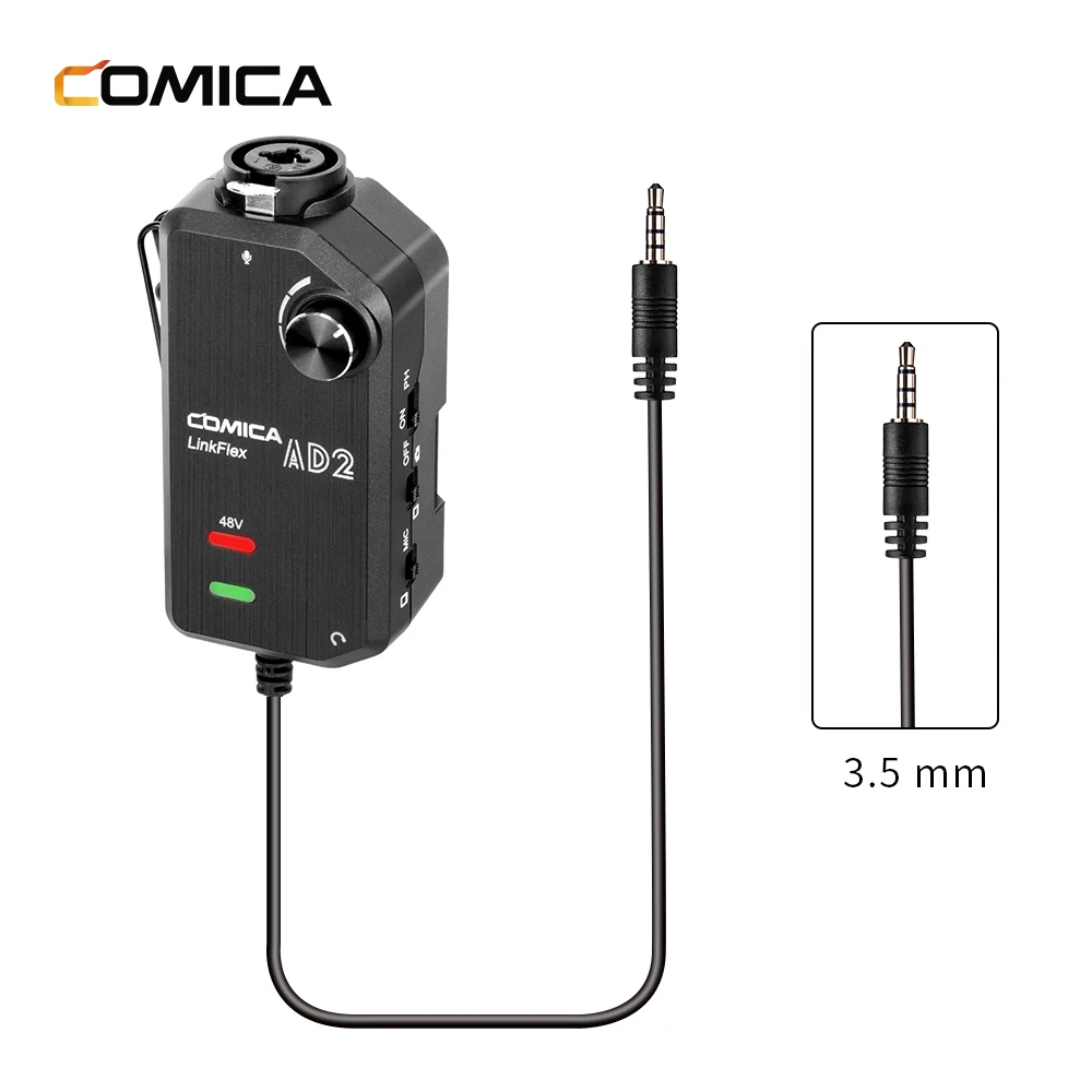 Адаптер Preamp для микрофона Comica AD2 аудиоадаптер 6 35 мм/XLR до 3 5 мм телефонов iPhone iPad