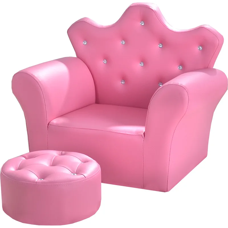 Children Sofa Korean Style Crown Pull Buckle Combination Footstool