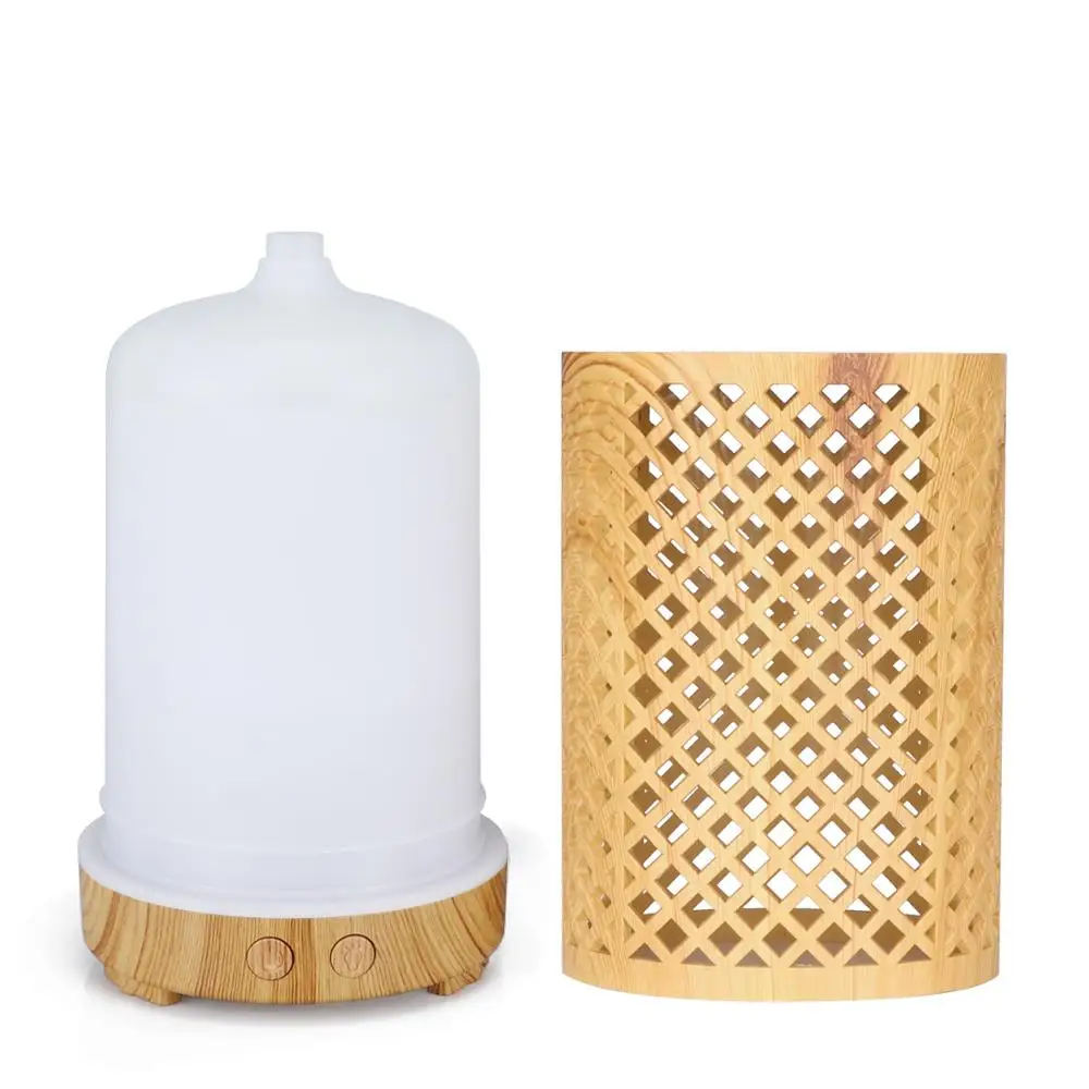 100ml air ultrasonic humidifiers essential oil diffusers electric wood Openwork Aromatherapy Machine For Home | Бытовая техника