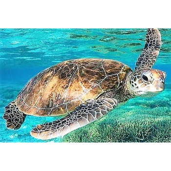 

5d Diy Diamond Embroidery Turtle Full Round Resin Drill Diamond Painting Cross Stitch Animal Mosaic Picture Home Decor Art Pj146