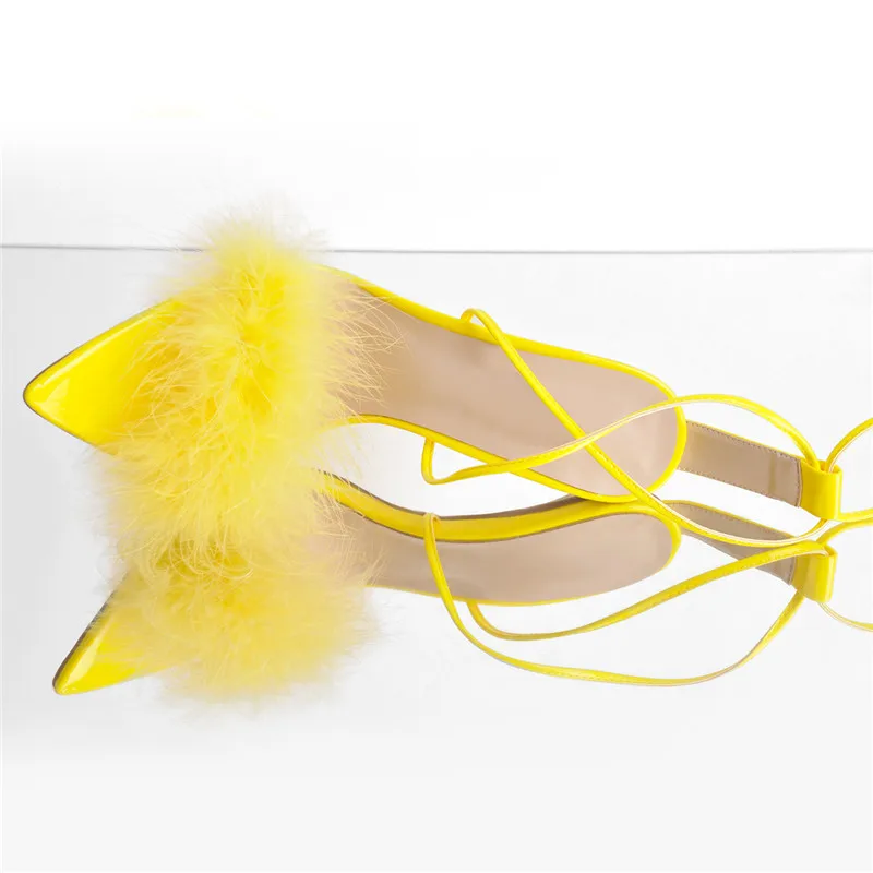 Женские босоножки Onlymaker с открытым носком на шнуровке высоком каблуке цвет