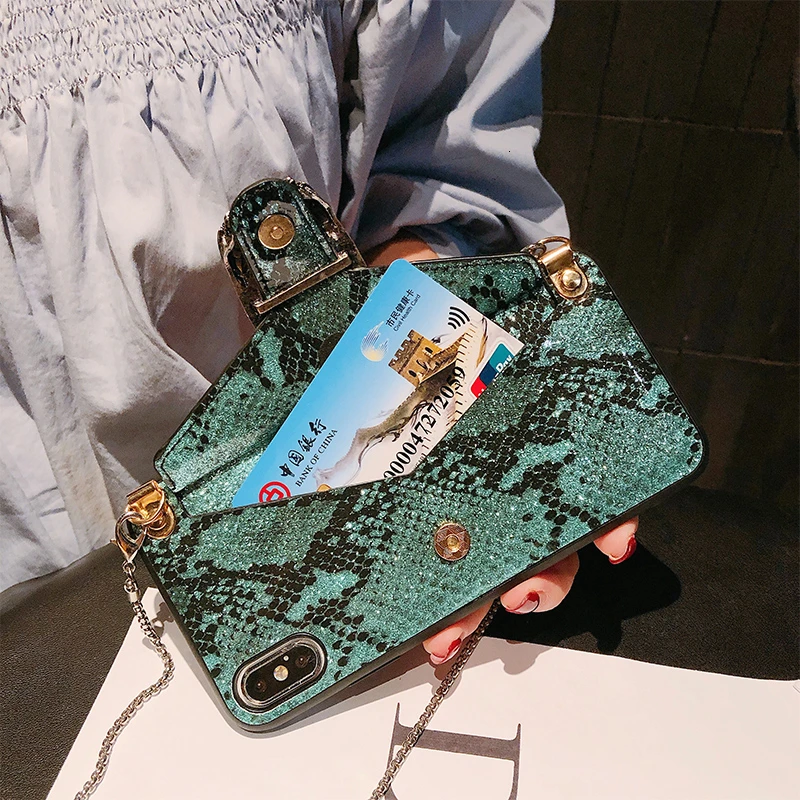 VOZRO Luxury Snake Card Package Phone Case For 2019 Iphone 11 Pro XR XS Max 6 6S 7 8 Plus Case Telephone Covers Accessories Bag VOZRO Luxury Snake Card Package Phone Case For 2019 Iphone 11 Pro XR XS Max 6 6S 7 8 Plus Case Telephone Covers Accessories Bag