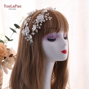

YouLaPan Wedding Headpiece Wedding Headband for Bride Hair Accessories for Wedding Tiaras Silver Rhinestone Headpiece HP292