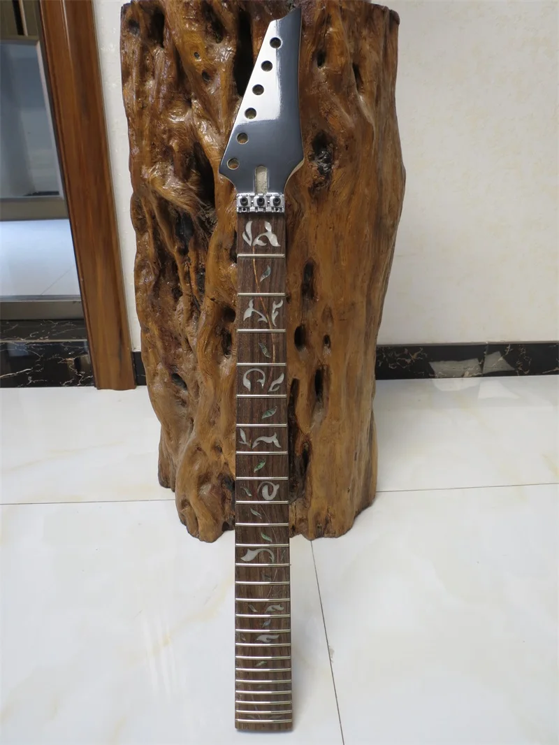 The best quality 24 frets unfinished DIY Rosewood fingerboard electric guitar head neck