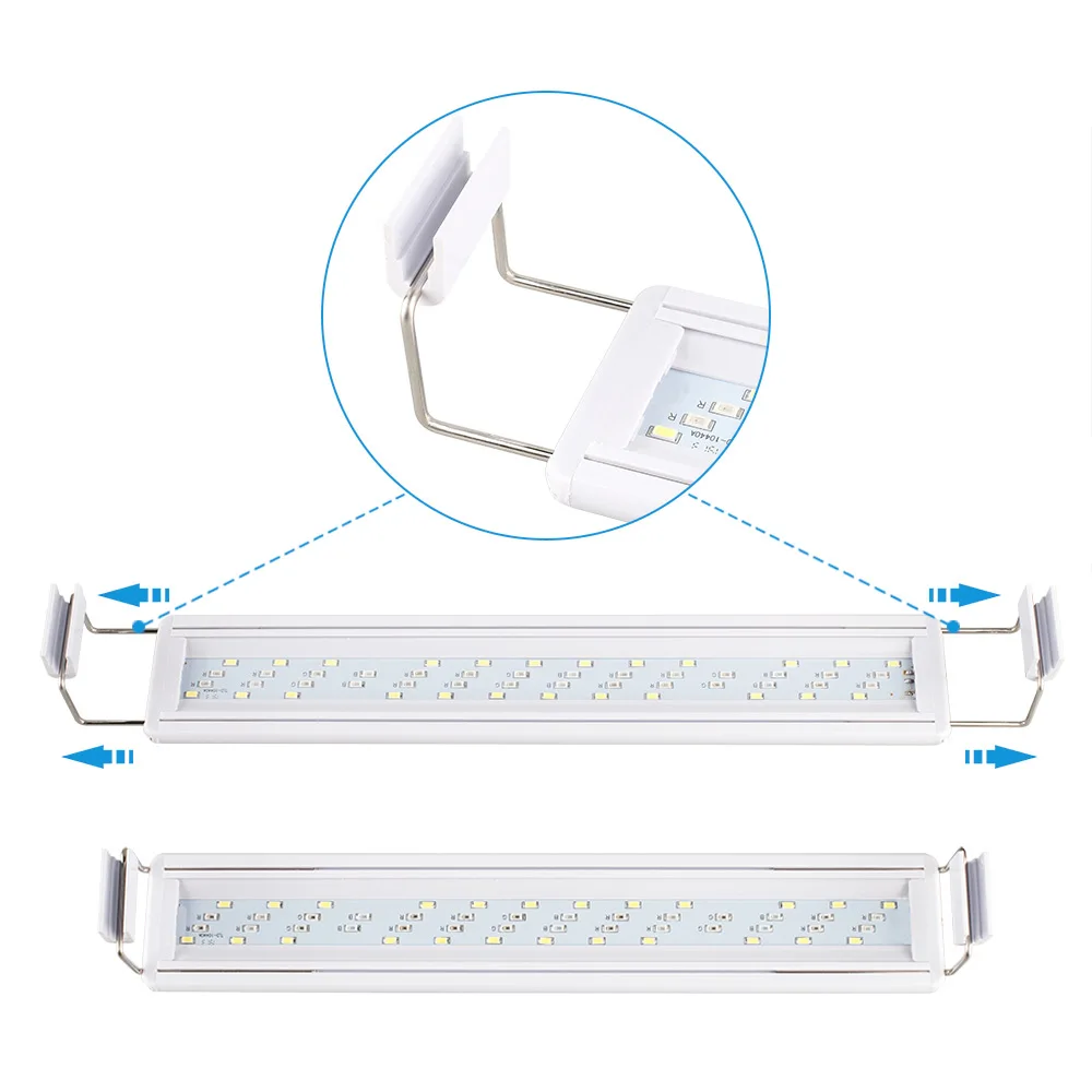Аквариум Светодиодный светильник для аквариума светодиодный светильник тонкий светильник 20 Вт, 30 Вт, 40/50 см светодиодный потолочный светильник регулируемый изменения Цвет светильник штепсельная вилка европейского стандарта