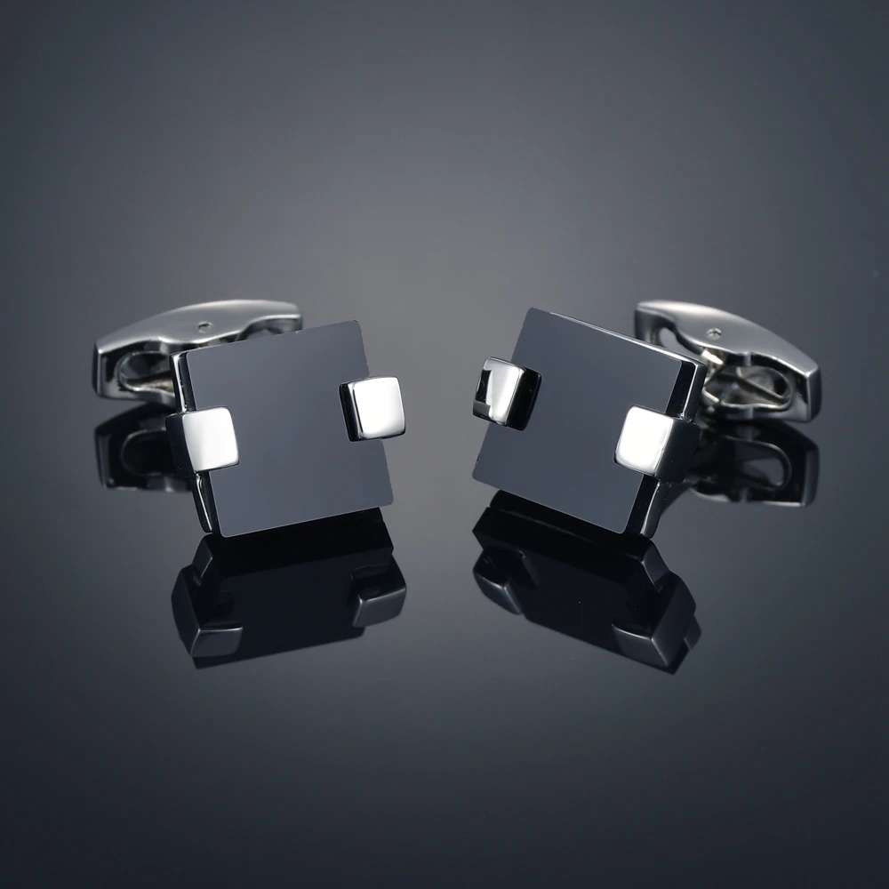 Simple and easy to press clip acrylic square French Cufflinks sleeve nails fashion clothing shirt accessories | Украшения и