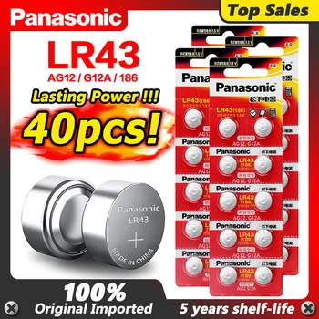 

AG12 Battery LR1144 LR43 SR43W SR43 SR1142 SB-B8 280-41 H V386 Coin Button Cells 1.5V Alkaline For Watch Toys 40Pcs