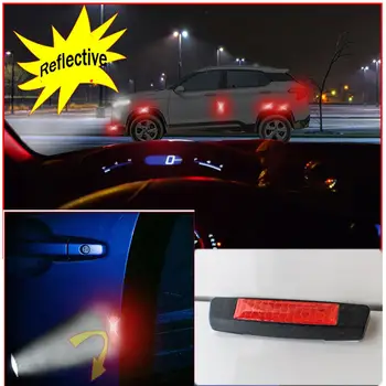 

4Pcs Reflective Car Door Bumper Sticker Warning Safety Mark Anti-collision Strip For Benz For Mazda For Ford For Toyota Trim