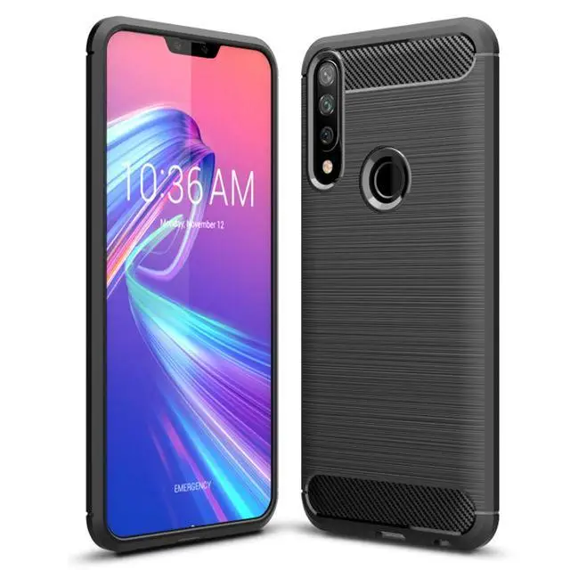 Черный Чехол для Asus Zenfone Max Shot ZB643KL Pro M2 ZB631KL ZB633KL M1 ZB555KL ZB601KL ZS630KL Live L1 ZA550KL углеродного волокна чехол Крышка - Цвет: Черный
