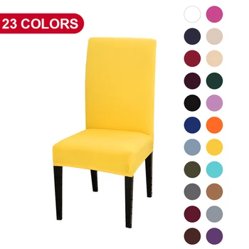 

Solid Chair Cover Spandex Stretch Colored Dining Chair Covers Anti-dirty Machine Washable Protector Case for Kitchen Hotel
