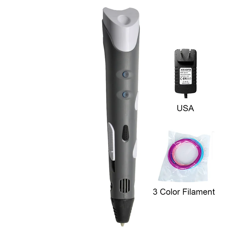 DEWANG 3d Pen US DEWANG пластиковая 3d Ручка для рождественских подарков на день рождения с 1,75 мм PLA нитью Samrt 3 d ручки для рисования ручка для печати Stylo - Цвет: DEWANG 3d Pen US