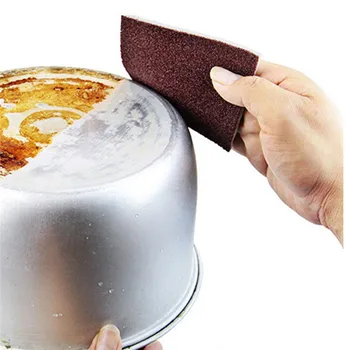 

10 pcs Carborundum Sponge Brush Kitchen Cleaning Washing Tool Rust Removing Cleaner Kitchen Tools Kitchen Accessories Dish Brush