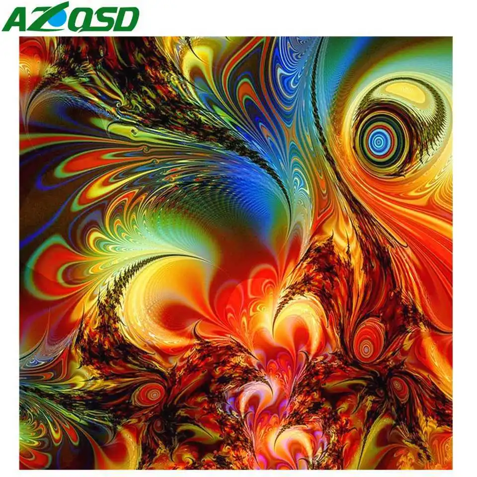 AZQSD полностью квадратная Бриллиантовая вышивка Фэнтези Цветы Картина Стразы