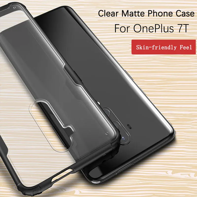 

Phone Case for OnePlus 7T Case Cover Soft TPU Silicone Frame Translucent PC Matte Shockproof Back Fundas Case for OnePlus 7T Pro