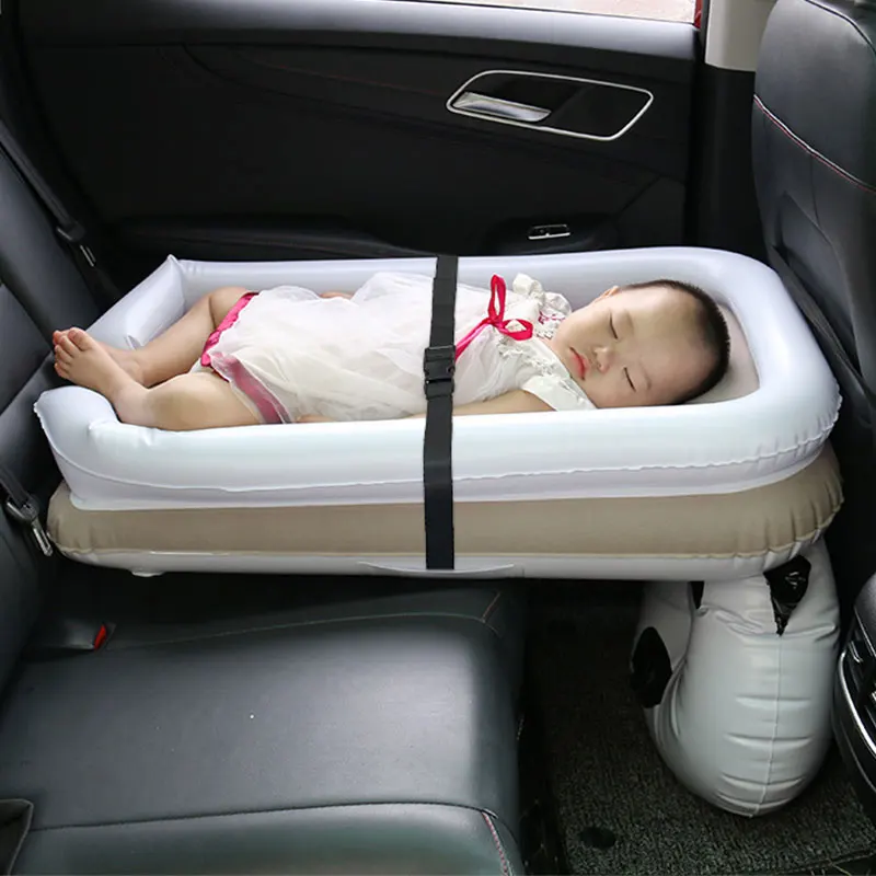 Lit d'air Portable for Enfants Voiture Voyage Bébé,Matelas Gonflable  Voiture Enfant,Lit Bébé Gonflable Voyage Portable avec Sac Fourre-tout Et  Manual