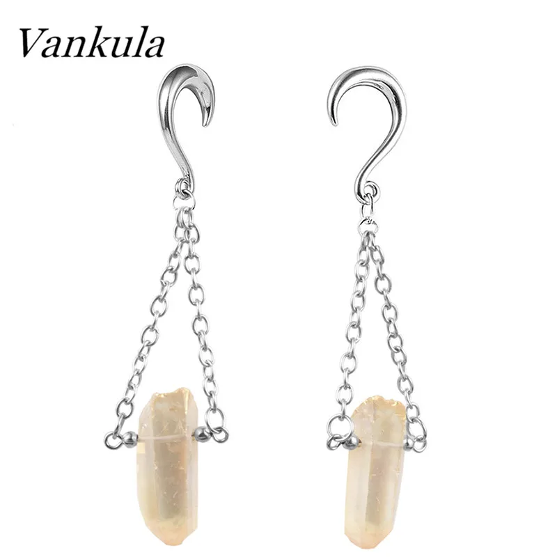 style 3 Vankula Нержавеющая сталь затычка для ушей тоннели, пирсинг, украшения тела пирсинг, ушные измерительные приборы расширитель камень ухо весов пара продажи - Окраска металла: style 3