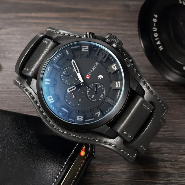 CURREN Top Brand Luxury Mens Watches Male Clocks Date Sport Military Clock Leather Strap Quartz Business Men Watch Gift 8225 4