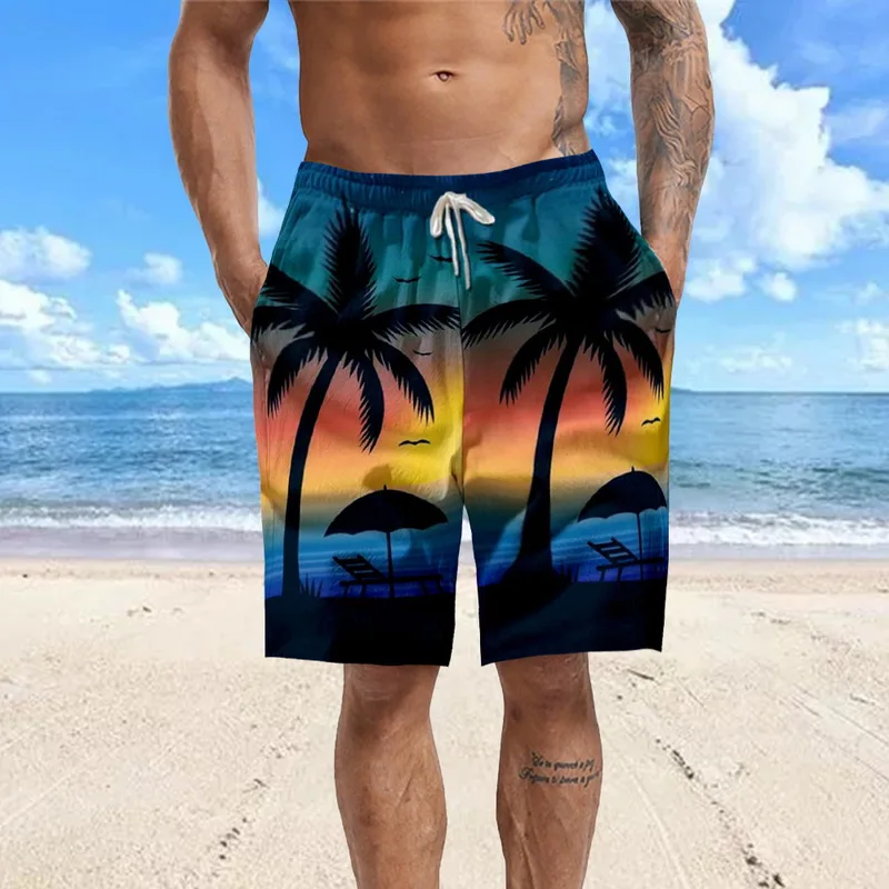 Mens Summer Casual Swimming Trunks 3D Print Swimwear Bathing Suits Beach Shorts