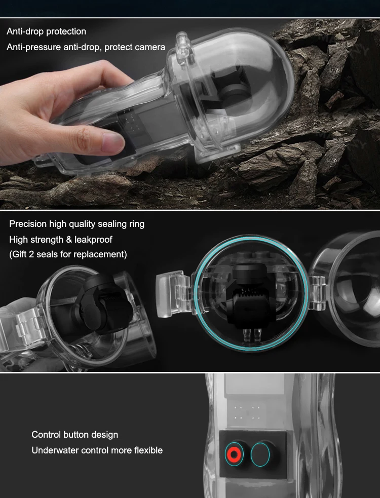 Для DJI Osmo Карманный чехол для дайвинга Корпус Водонепроницаемый чехол Защитный корпус для дайвинга Камера водонепроницаемые защитные коробки аксессуары