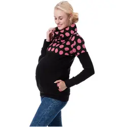 Зимний топ для беременных с капюшоном, Футболка для беременных, топы для беременных женщин, свитер с длинными рукавами, одежда для грудного