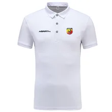 Abarth рубашка поло с логотипом, Мужская брендовая одежда, однотонные рубашки поло, повседневные хлопковые рубашки поло с коротким рукавом