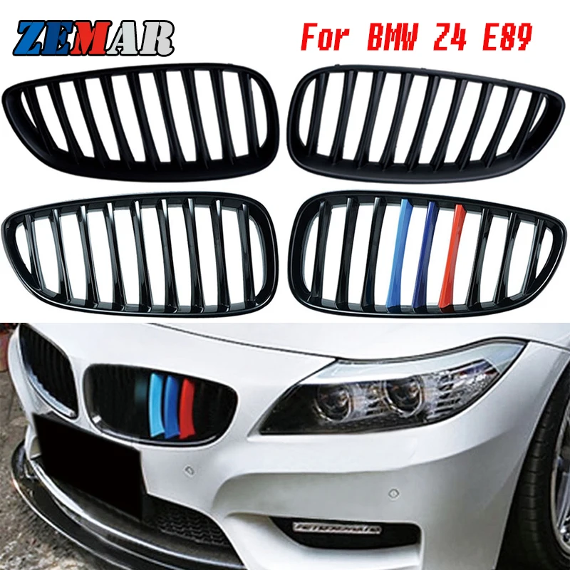 

ZEMAR 1SET Black Front Bumper Racing Grills Kidney Grilles For BMW E89 Z4 Roadster M Sport Power Performance Accessories