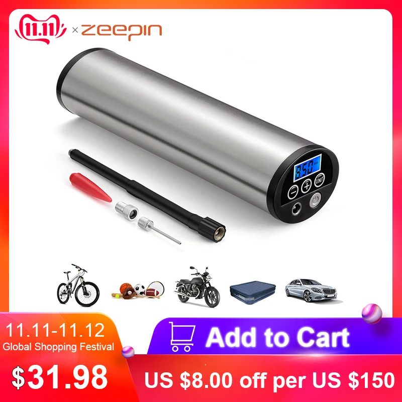Billig 150PSI Mini Inflator Elektrische Tragbare Auto Fahrrad Bike Pumpe Elektrische Auto Luft Kompressor Fahrrad Pumpen EU STECKER mit LCD Display