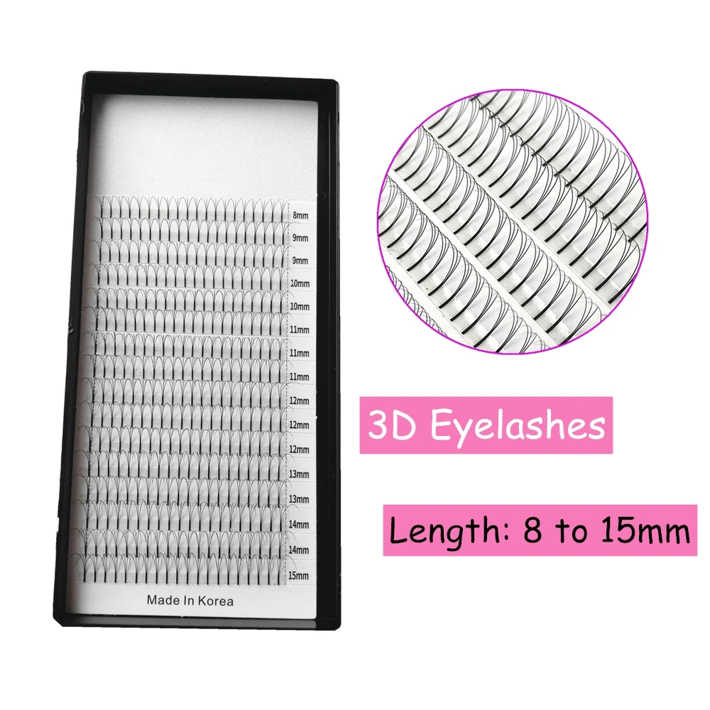 

1 Tray Volume Fans Long Stem 3D Faux Clis Eyelashes Extension Makeup Russian Volume Lashes Extension Supplies for Professional