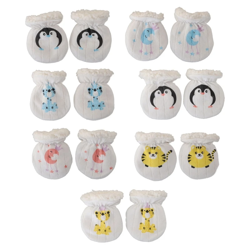 

Winter Gloves Anti-grab Mittens Thicken Warm Fleece Glove Newborn Hand Warmer