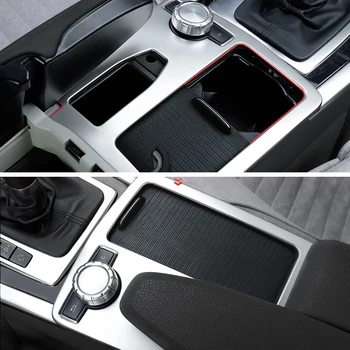 

Console Gear Shift Decal Strips For Mercedes Benz C class W204 08-14 Stainless Steel Water Cup Holder Frame Cover Trim