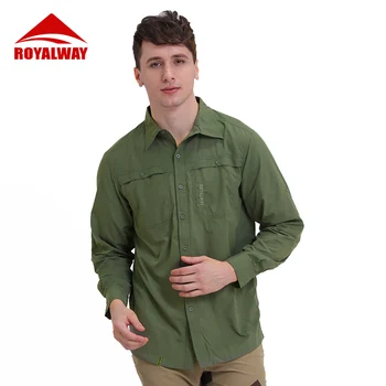 

ROYALWAY Outdoor Tactical Exercise Mens Multifunctional Shirt Breathable Quick Dry UV Protection Full Fishing Shirt RIM7037CS