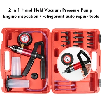 

Multifunctional Hand Held Vacuum and Pressure Pump Tester Kit Brake Bleeder Complete Set for Car test vehicle settings operation