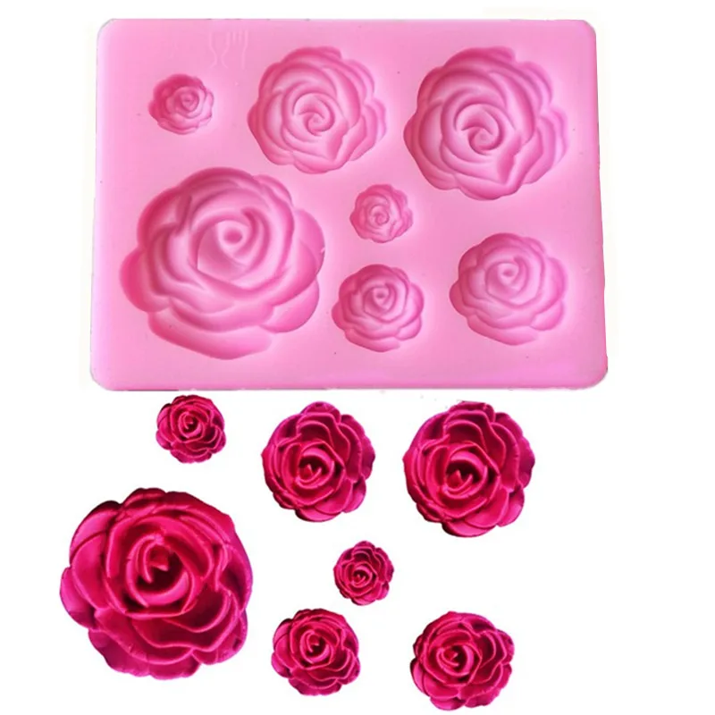 

3D Rose Flower Shape Silicone Soap Mold Form Chocolate Cake Mold Handmade Diy Cake Fondant Decoration Soap Making Silicone Mold