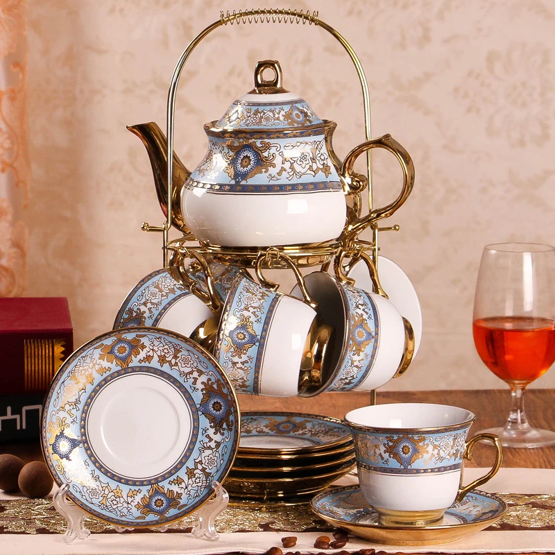 Europe High quality Phnom Penh coffee cup set British Afternoon Tea ceramic Cup and Saucer Pot shelf Wedding Gifts | Дом и сад