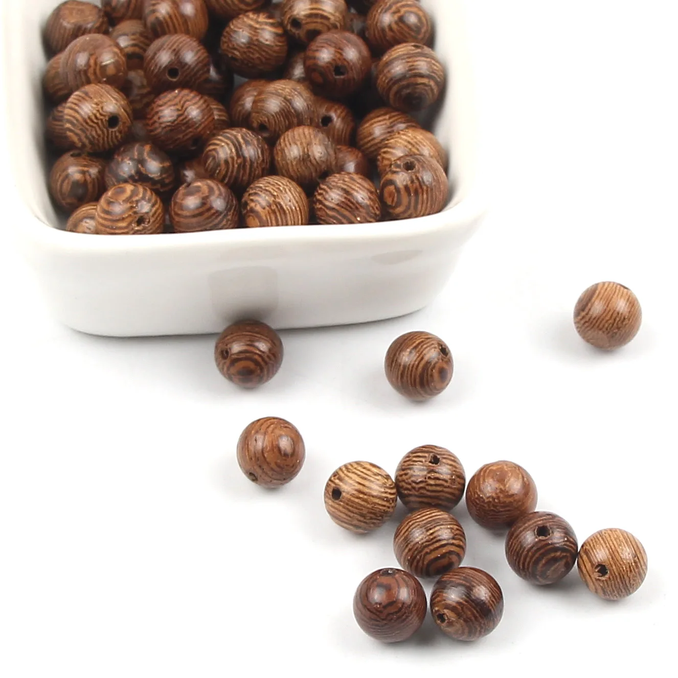 

100 шт./лот 6 8 мм натуральные деревянные шарики венге, круглые свободные бусины-разделители для изготовления ювелирных изделий, браслетов, ожерелий, аксессуары «сделай сам»