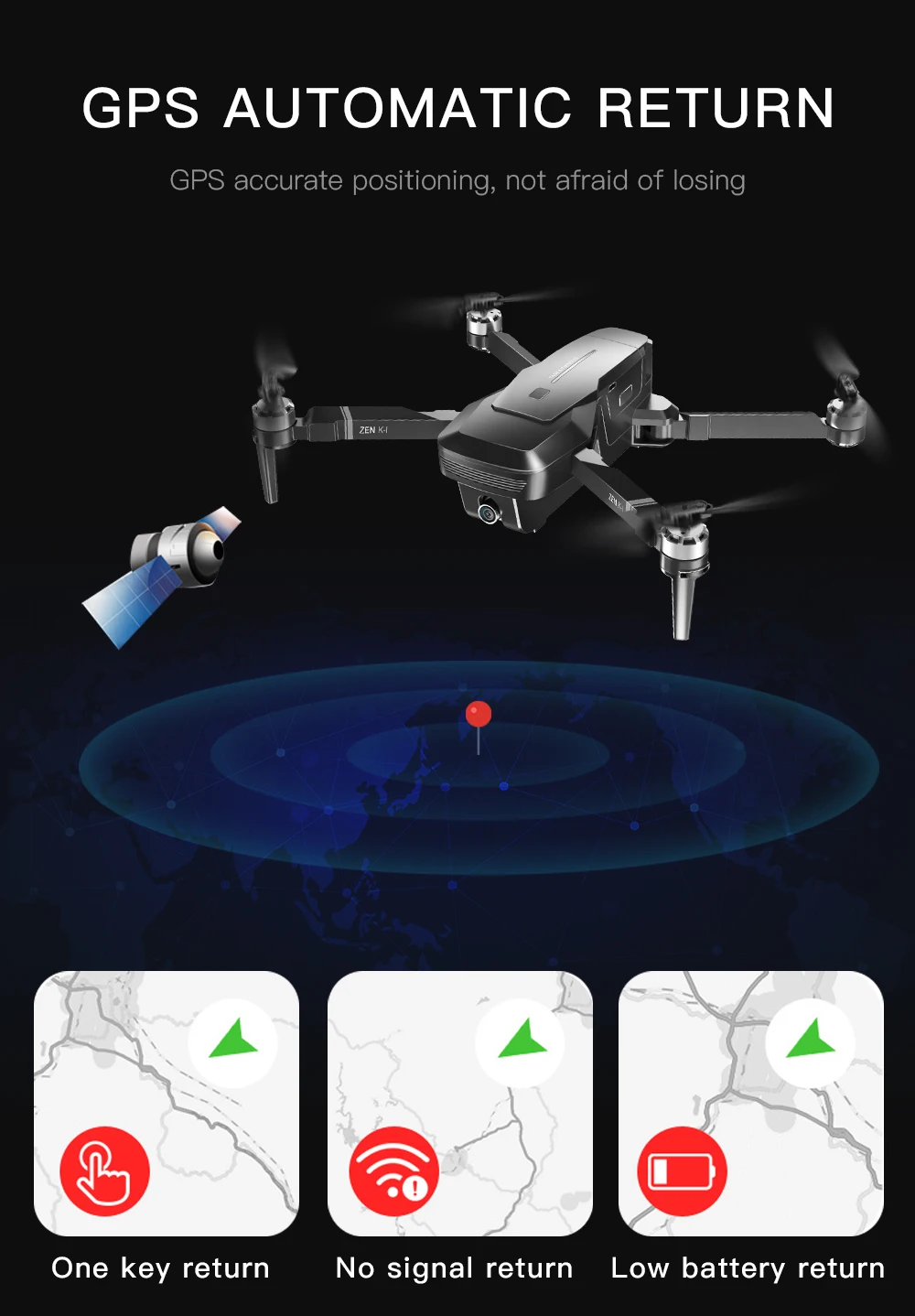 VISUO ZEN K1 Радиоуправляемый Дрон gps 5G wifi бесщеточный 50X зум двойная камера 4 к 26 минут время полета красота фильтр рисунок Радиоуправляемый квадрокоптер Дрон