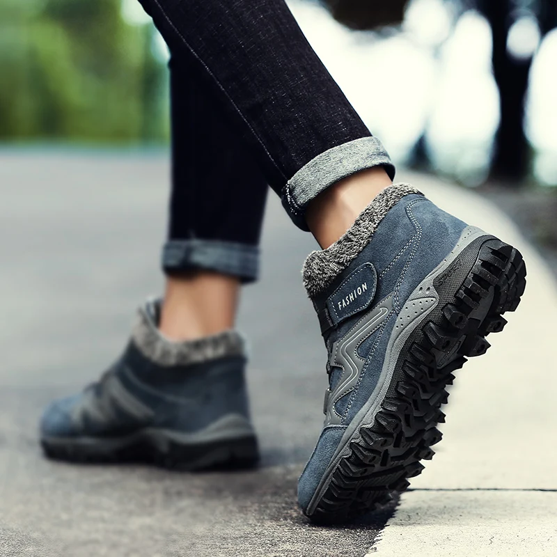 Najtaniej Klasyczne męskie buty zima na zewnątrz pluszowe ciepłe męskie botki zamszowe wodoodporne antypoślizgowe męskie śniegowe buty duży rozmiar mężczyzna buty robocze