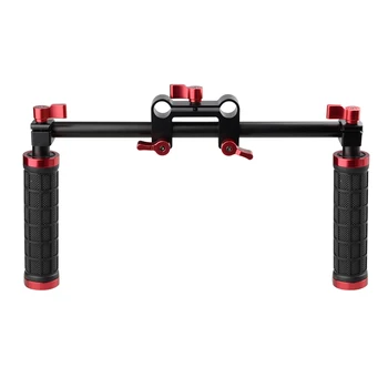 

CAMVATE 15mm HandleGrips With 300mm Aluminium Rod Support Kit & Extender Offset Rod Clamp for DSLR Camera Camcorder Shoulder Rig