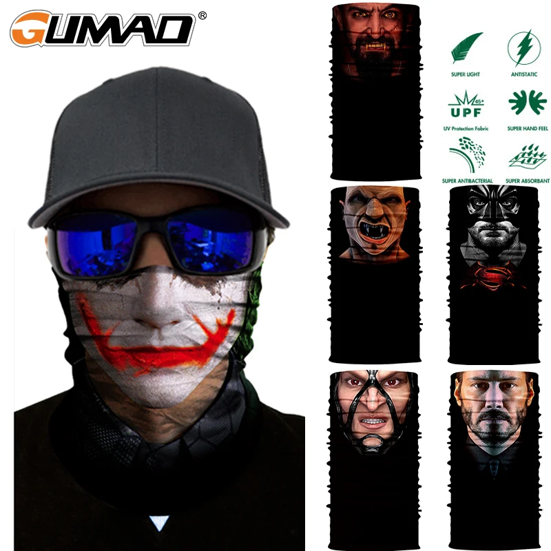 3D Joker бесшовная Волшебная велосипедная полумаска для лица покрытие шеи теплая