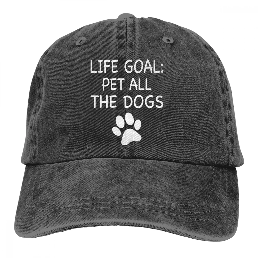 Life Goal Pet все собаки Casquette черный унисекс Мужские Женские джинсовые бейсболка с ремешком кепки Регулируемая шляпа для гольфа папа