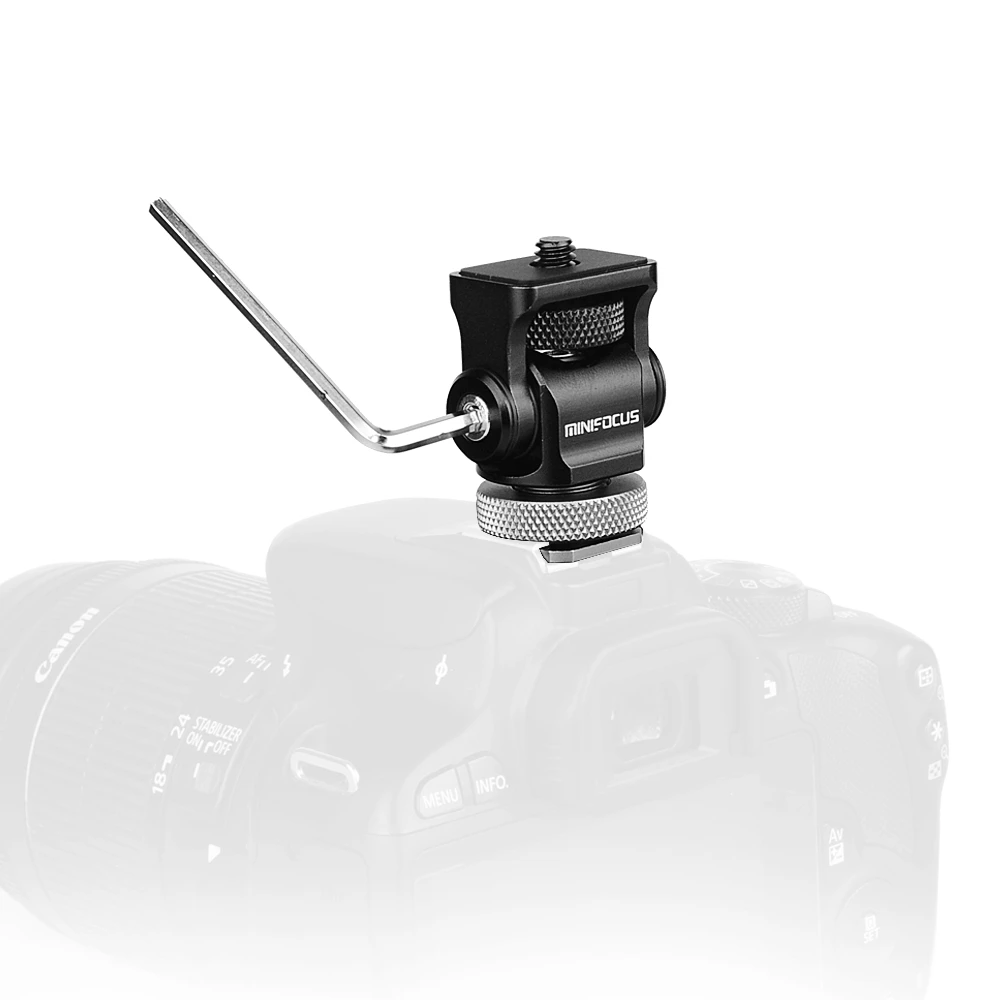 Hot Shoe Mount Camera Monitor Holder Mini Ball Head Mount Swivel Adapter