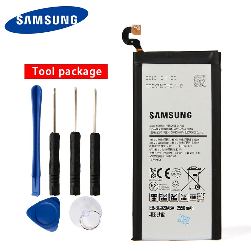 Оригинальный аккумулятор для Samsung GALAXY S6 G9200 G920I G920 G920A G920V G9208 G9209 2550