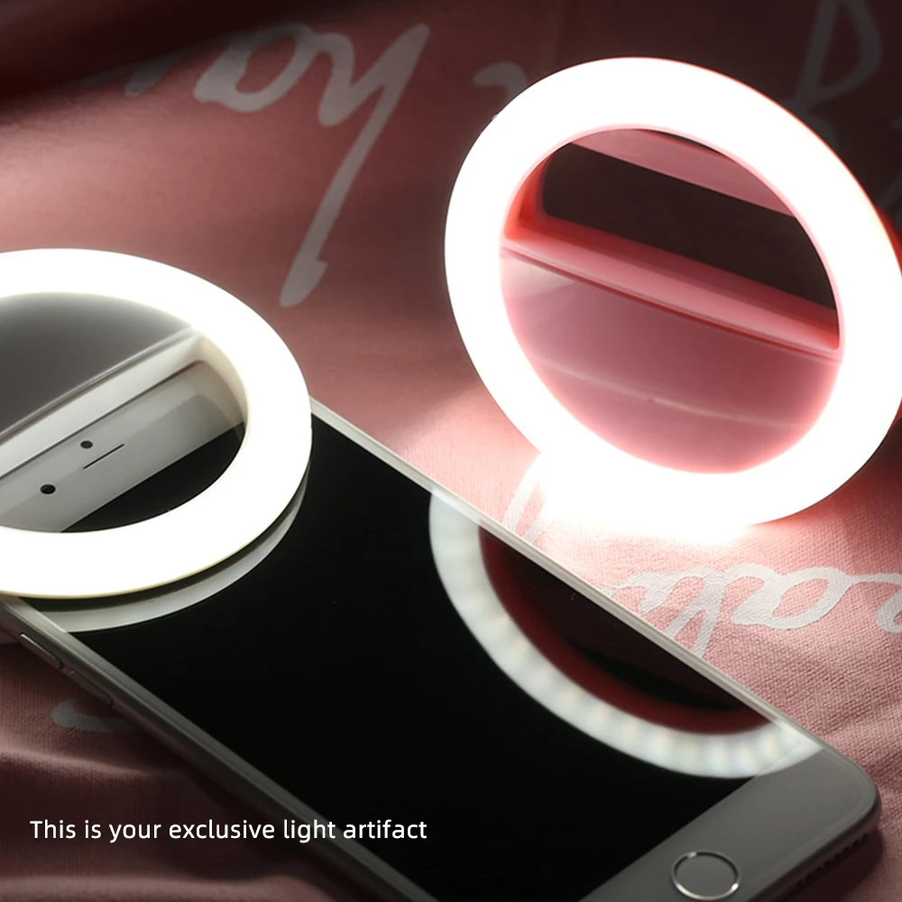 FDBRO объектив для камеры, Универсальный светодиодный кольцевой светильник для селфи, портативная лампа для мобильного телефона, светящаяся кольцевая клипса для iPhone, samsung