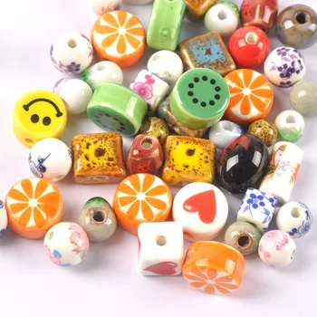 

25g Mixed color Vintage Chinese Ceramic Beads Fit Necklace Bracelets and Send 1 meter elastic rope YKL0795