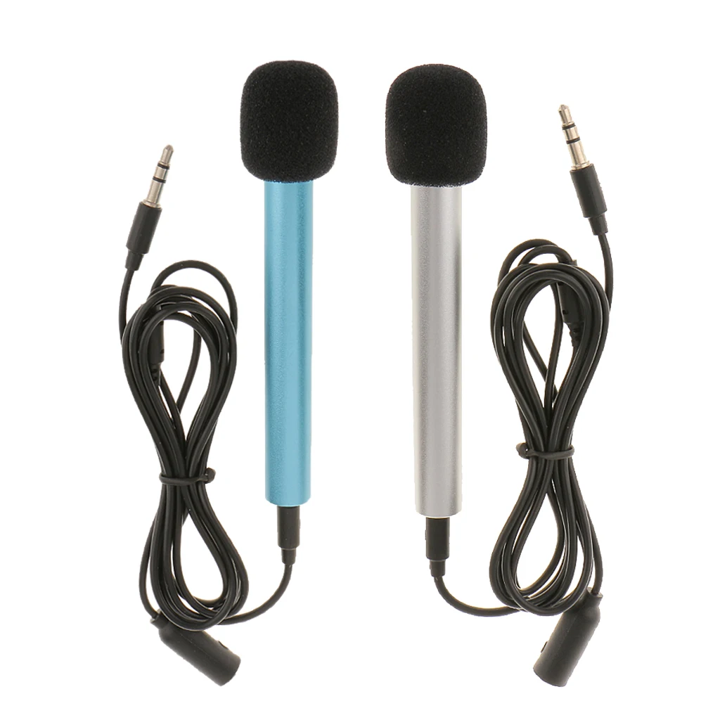 

2Pcs Mini 3.5mm Wired Handheld Microphone Mic for Mobile Phone Tablet Laptop Speech Karaoke Conference Computer Mic Microphone