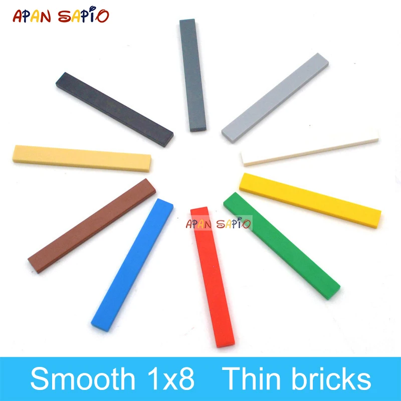 50pcs Smooth 1x8 DIY Building Blocks Figure Bricks 10Colors Educational Creative Size Compatible With 4162 Toys for Children